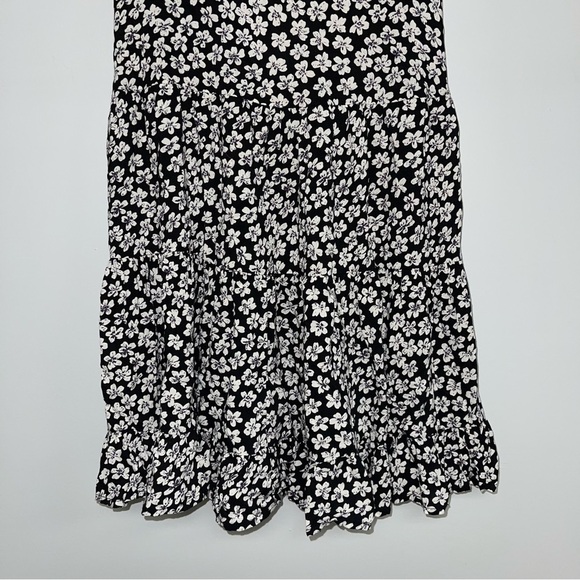 Brandy Melville "Jada" Dress Women's Size XXS-S Black White Purple Floral Flowy - Picture 4 of 11